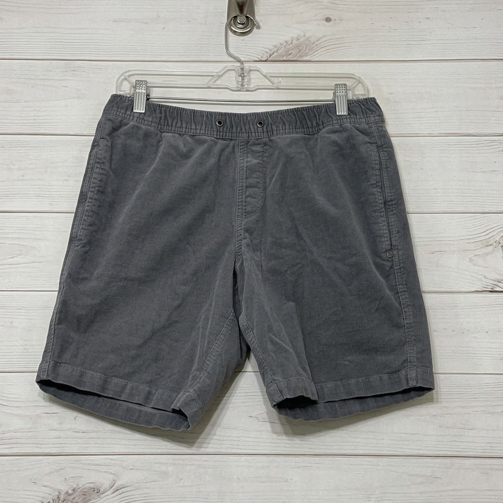 Vuori Optimist Mens Corduroy Shorts  Grey Elastic Waist Size M V385